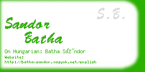 sandor batha business card